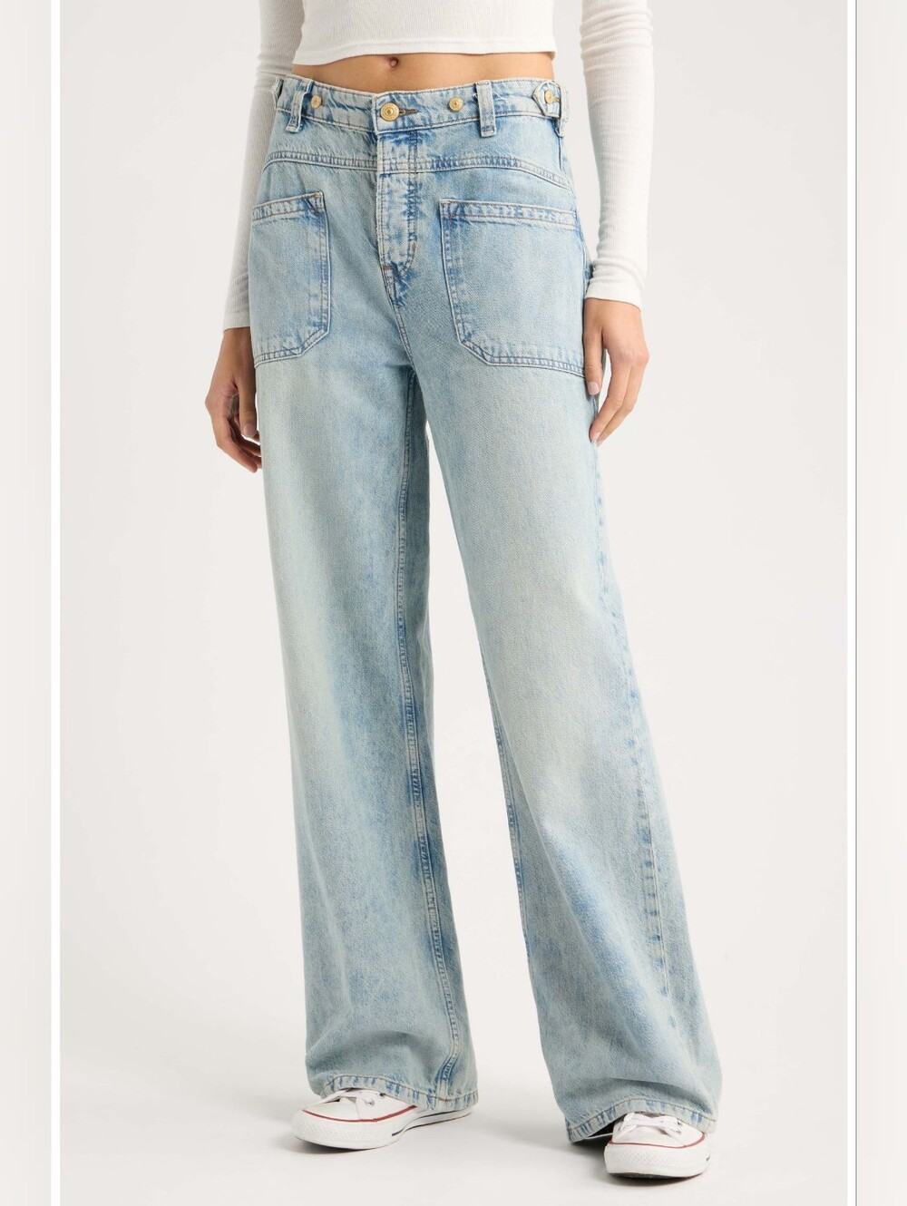 We The Free Palmer Cuffed Baggy Jeans, Size 28